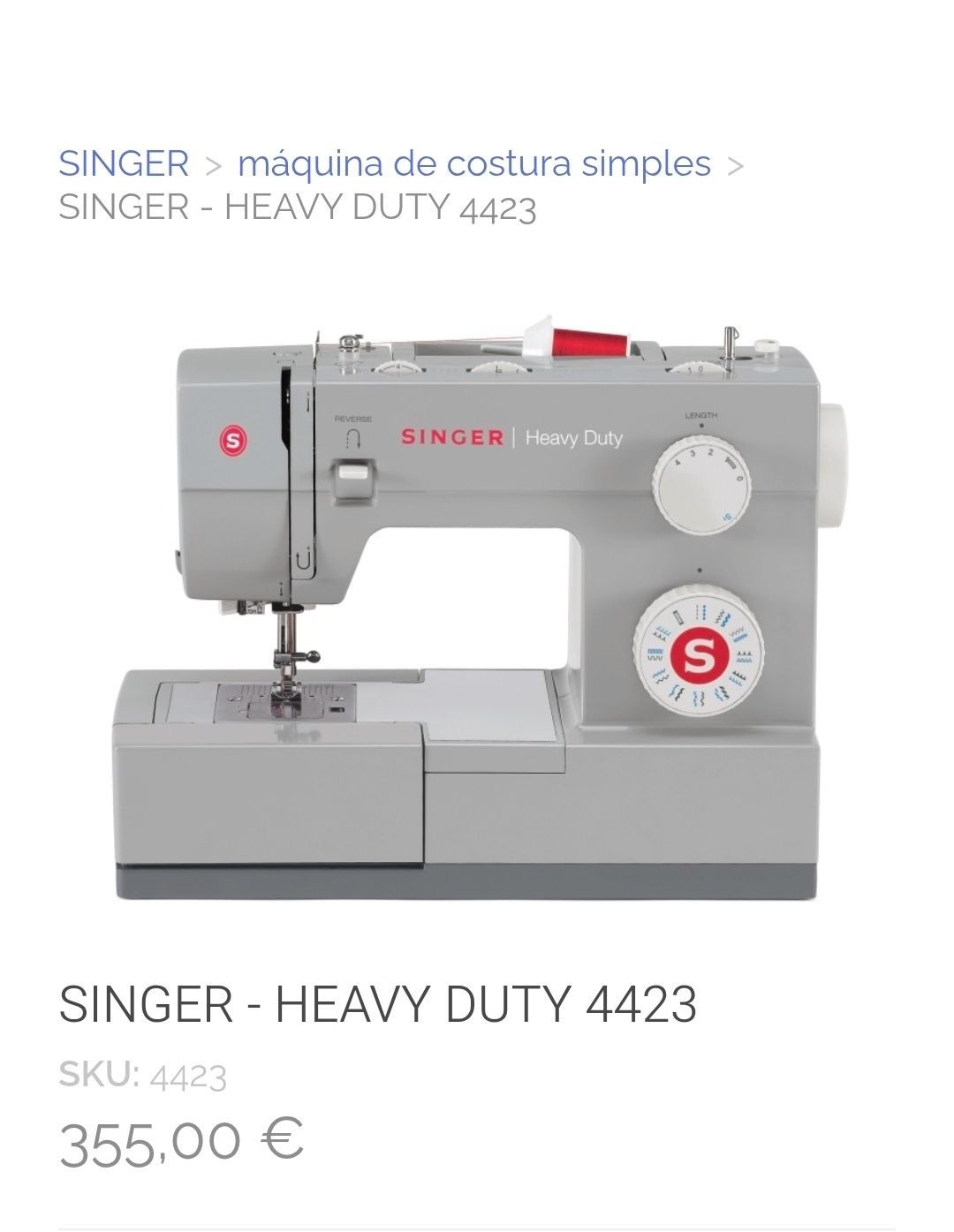 Máquina de costura Singer  heavy duty