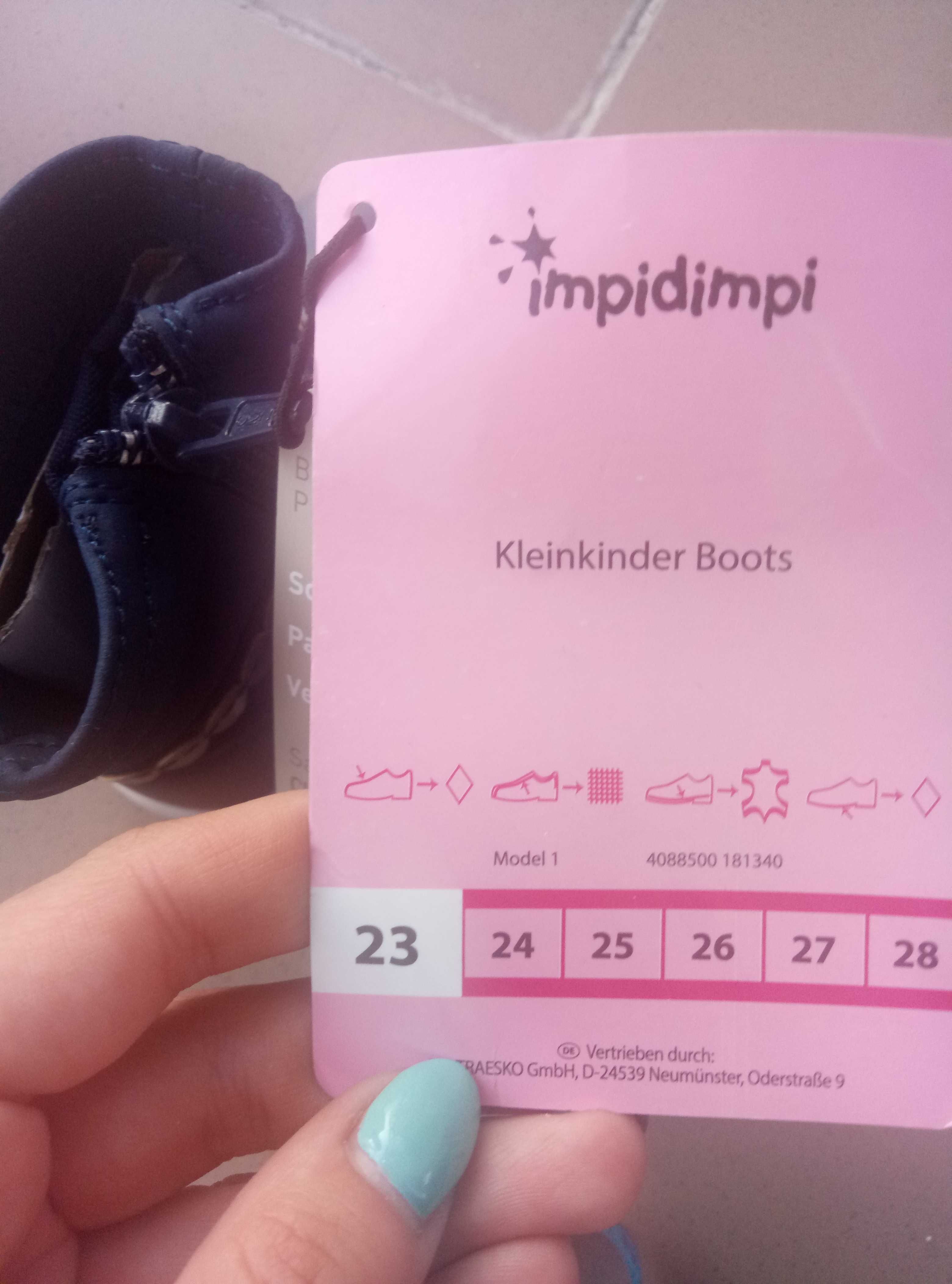 Новые деми ботинки Impidimpi, размер 23, стелька 15 см