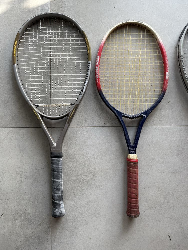 Raquetes de tenis de varia marcas
