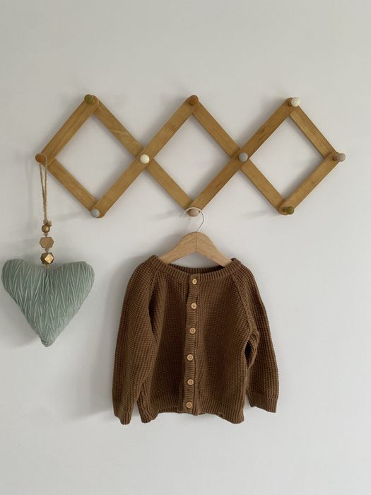 Sweter bawełniany beżowy brązowy name it 80 jak newbie