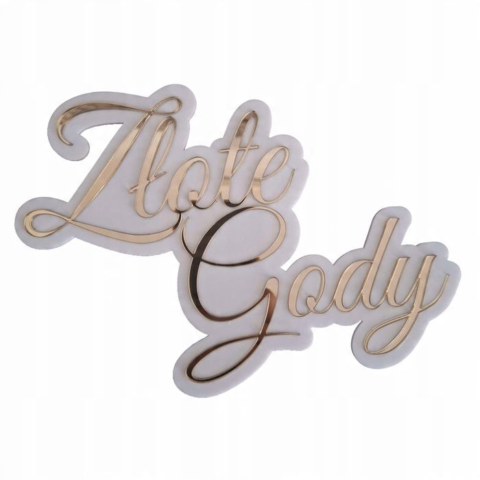 Duży Napis Na 50 Rocznice Śubu Wesela Złote Gody Błyszczący Glamour 2D