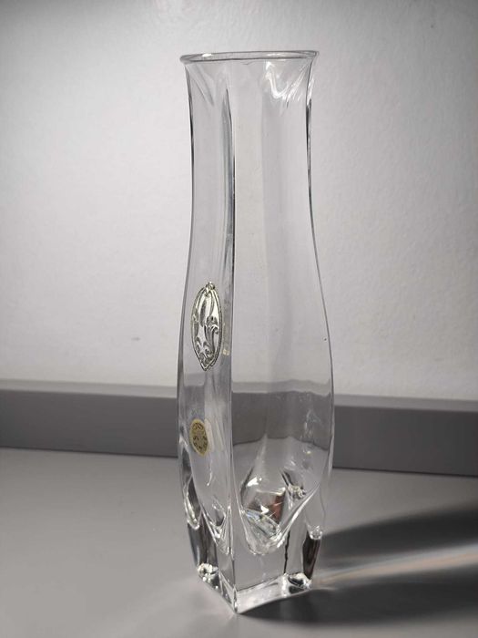 Vaso em Cristal com Aplicação Metálica