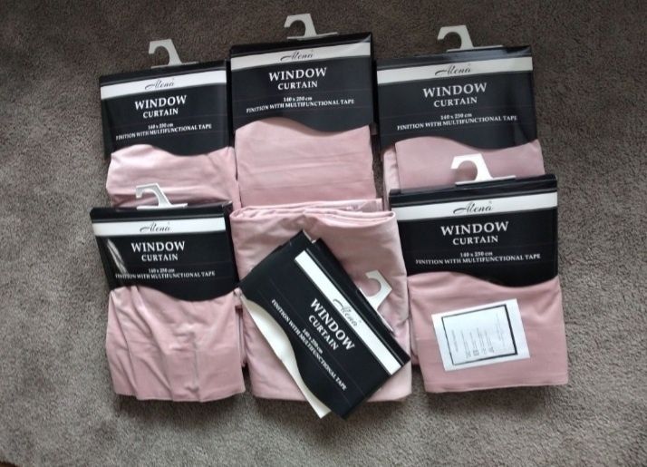 Zasłona Zasłony Róż Mat Velvet Tunel Taśma