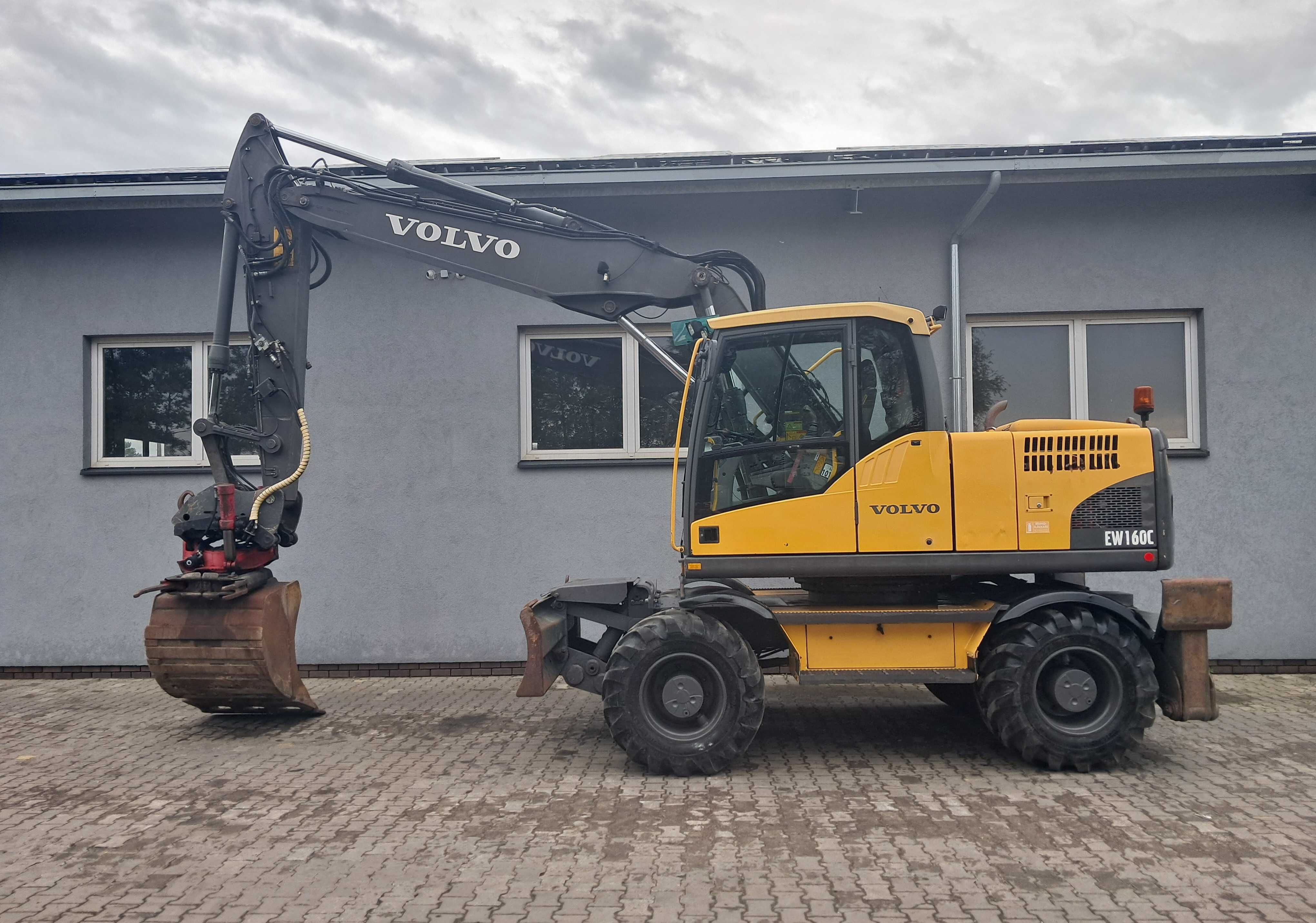 VOLVO EW 160C ROTOTILT Szczypce Indexator Podpory + Pług GPS 3D