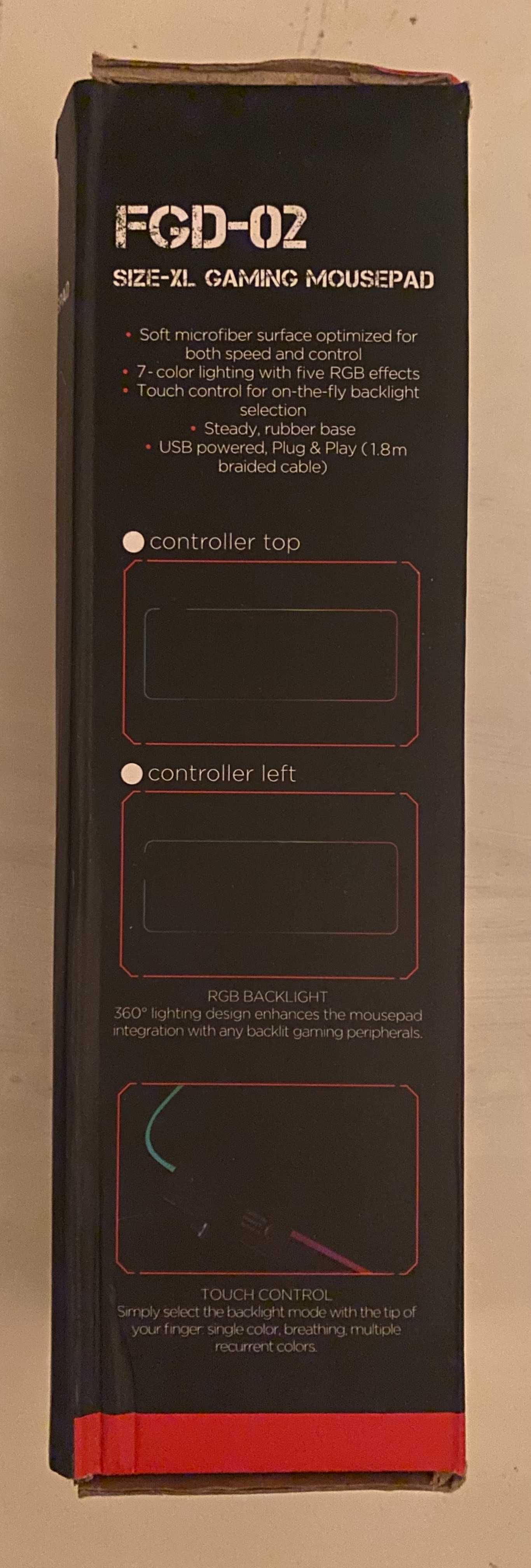 Podkladka pod mysz LED, mousepad FGD-02 XXL