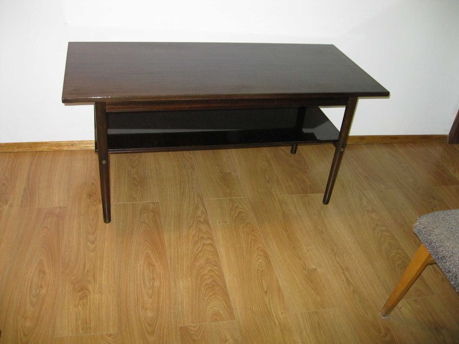 Ława, stolik kawowy PRL "patyczak" wysoki połysk ORYGINAŁ