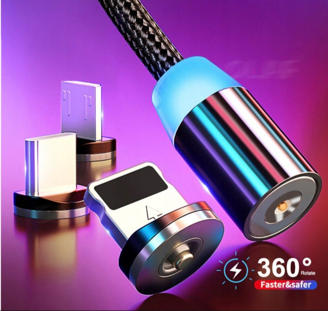 Kabel Magnetyczny 3W1 Ładowarka USB C IPHONE MICRO