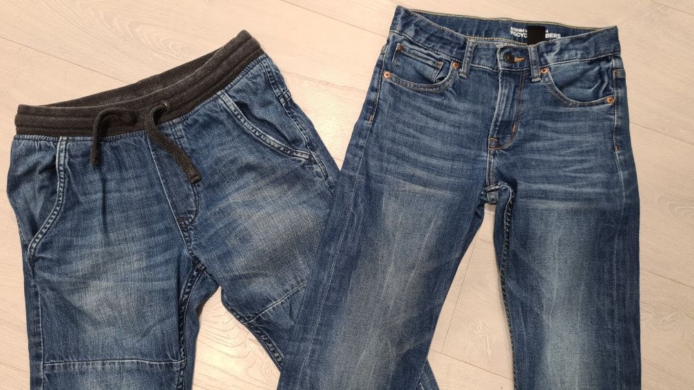 H&M spodnie jeans 140-146 cm dwie pary, pumpy, rurki