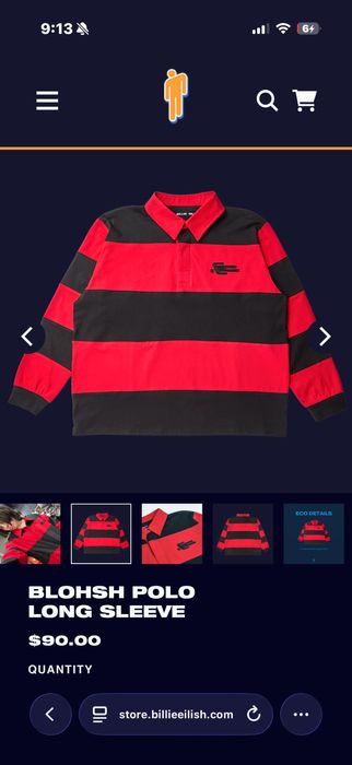 Оригінальний мерч Біллі Айліш: BLOHSH POLO LONG SLEEVE