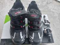 Sapatilhas n. 42 Spitz  de encaixe SPD e pedais Shimano