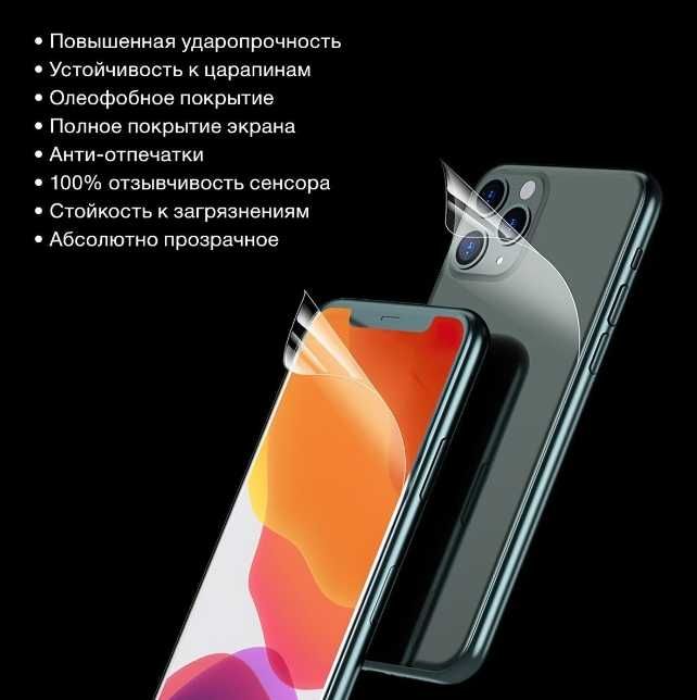 Захисна гідрогелева плівка Xiaomi,Oppo,IPhone,Infinix,Samsung,Huawei