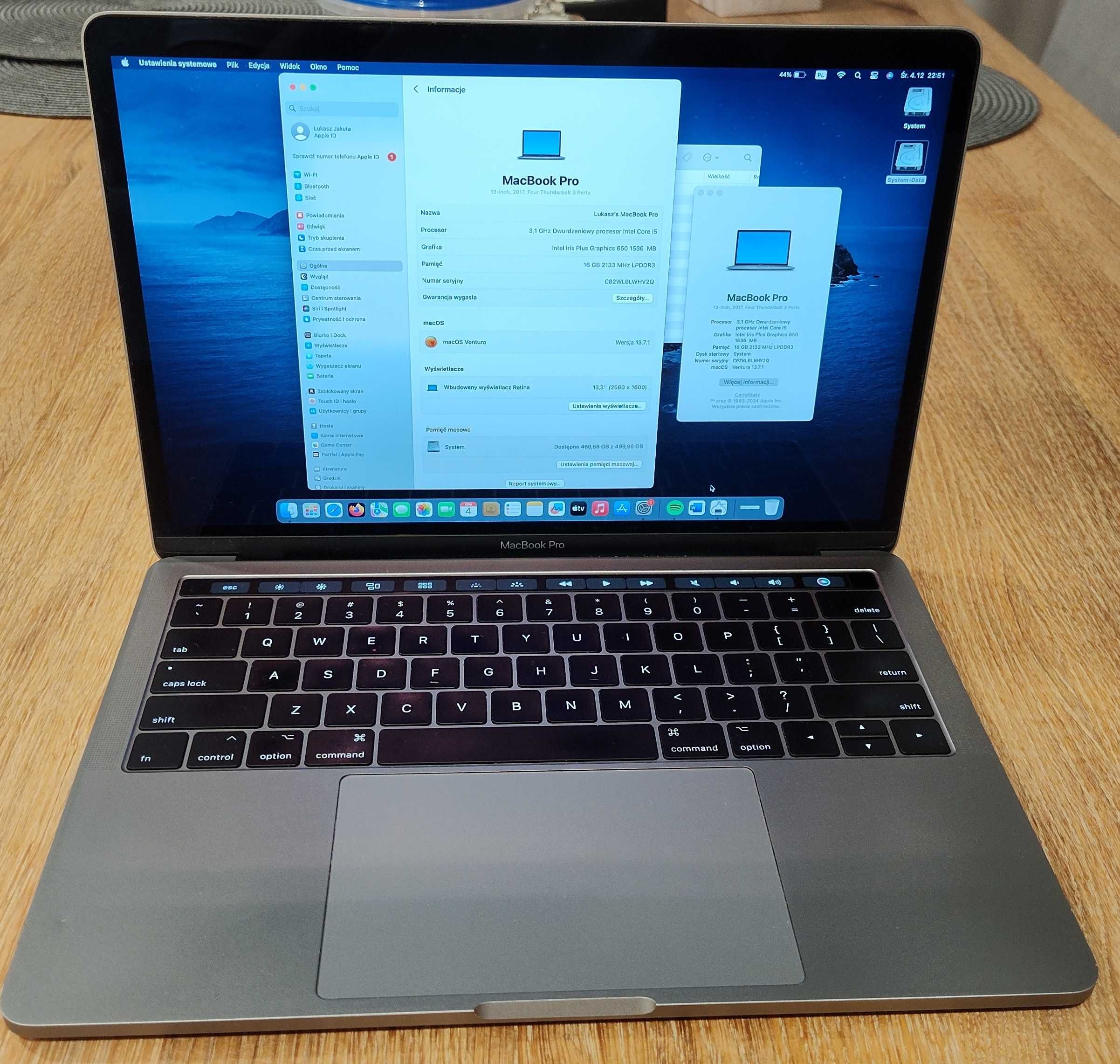 Apple MacBook Pro A1706 13" i5 16GB/512GB