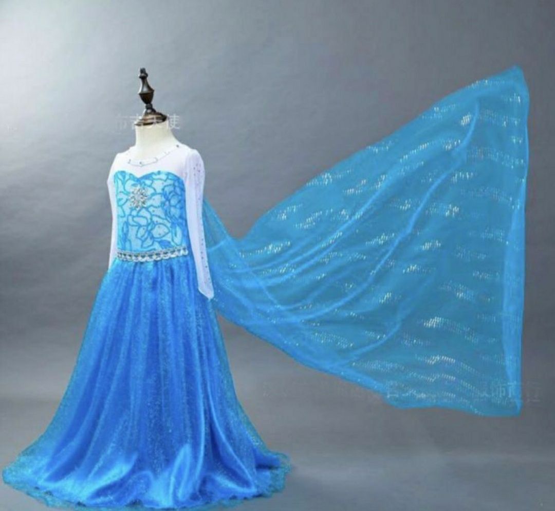 Платье Эльзы голубое ,бирюзовое