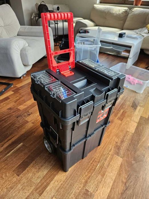Duża Mocna Skrzynka Narzędziowa Na Kółkach Modułowa + GRATIS Tacka