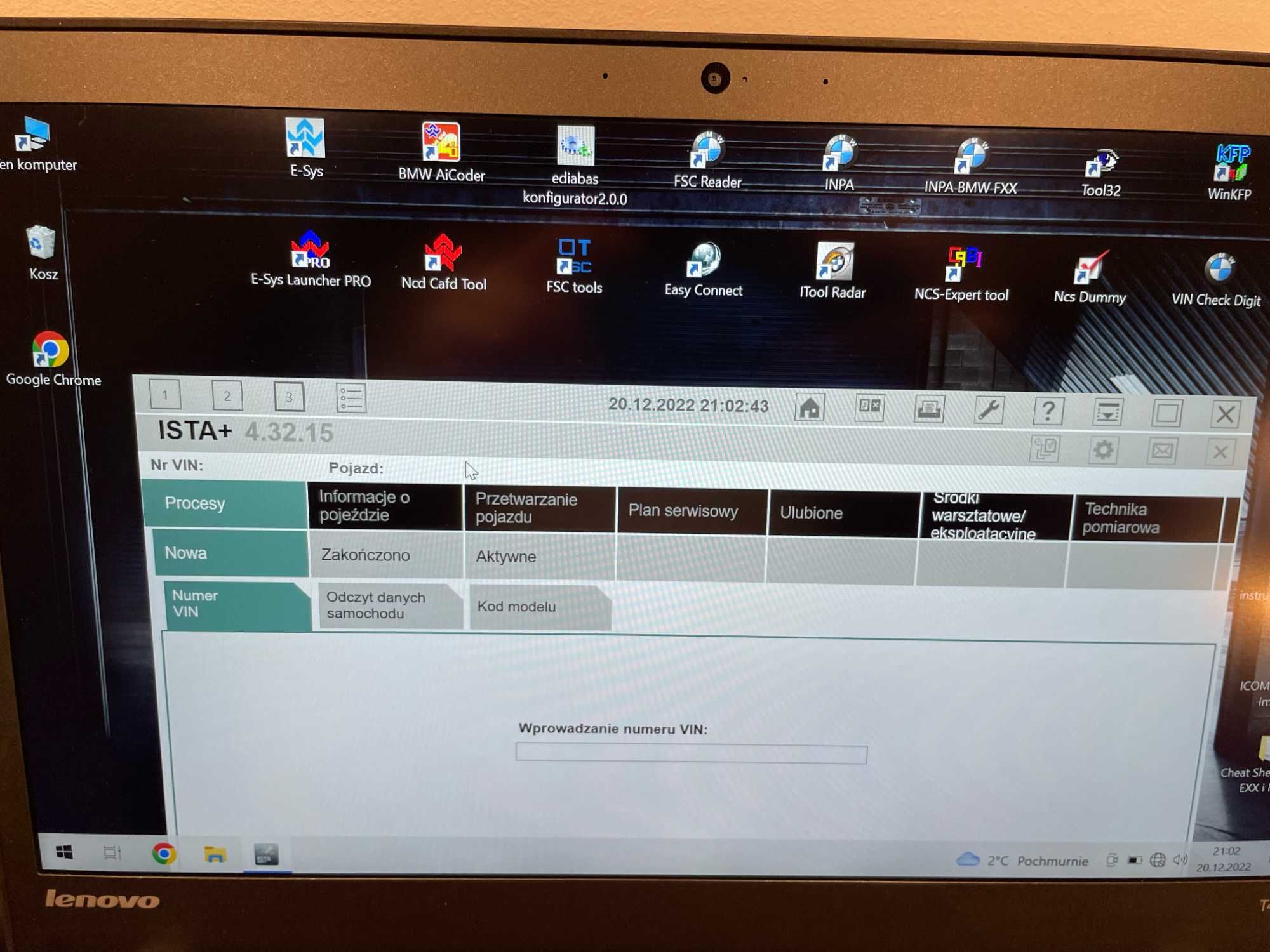 Interfejs Diagnostyczny BMW Laptop/Dysk 1TB SSD Ista/Inpa/Esys 4.32 PL