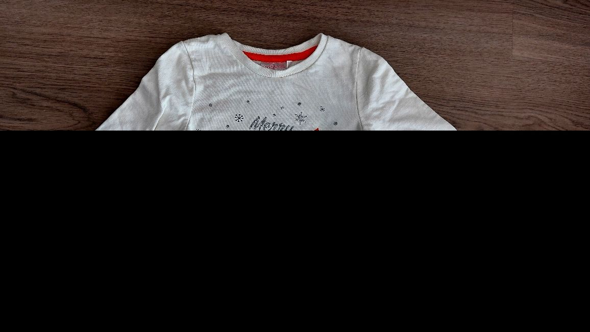 Świąteczna kremowa bluza (renifer, bałwan), rozm. 92