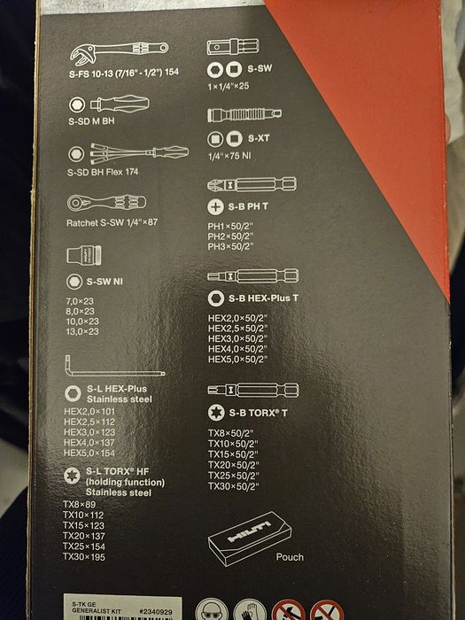 HILTI ZESTAW narzędzi plus bitów. Nowy!!