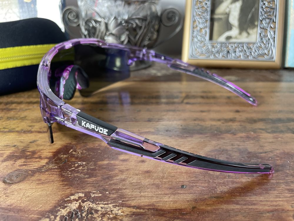 Nowe granatowe okulary rowerowe z wymiennymi szybkami polaryzacją