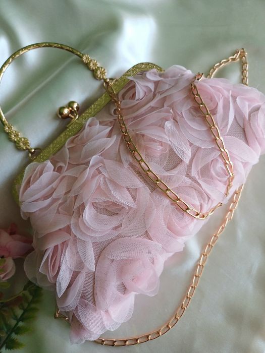 Torebka Wieczorowa - Różowe róże
