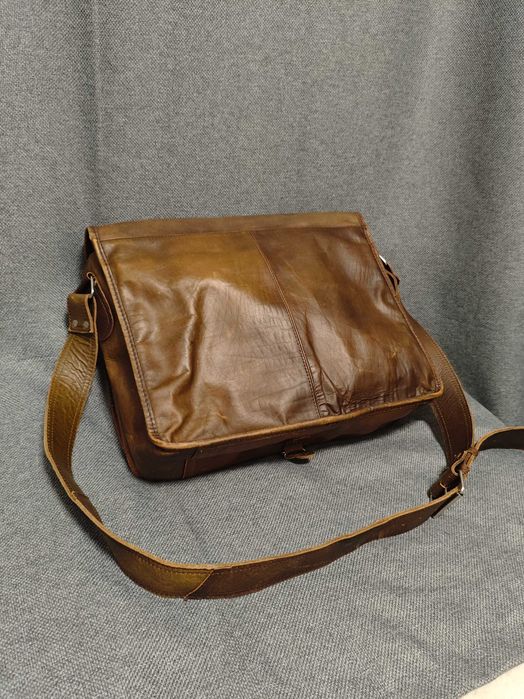 Stetson сумка шкіряна месенджер коричнева чоловіча велика портфель