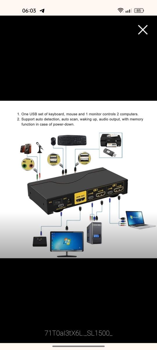 KVM switch HDMI переключатель CKLau-62H2ua