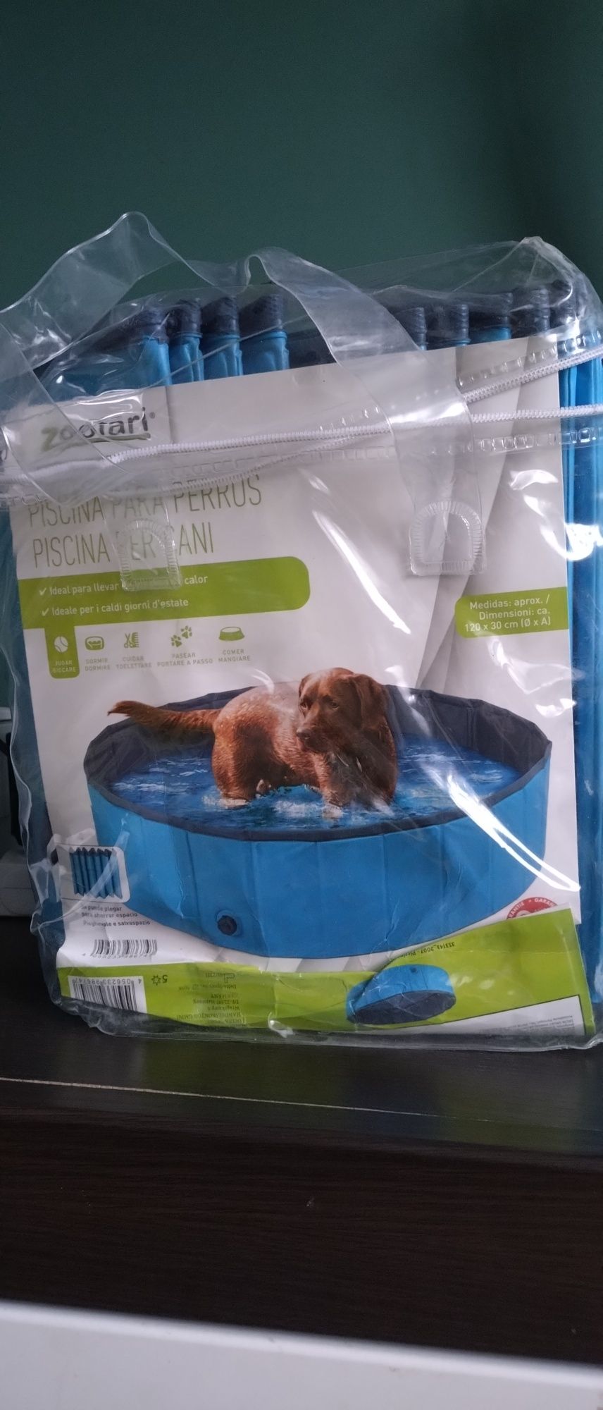 Nowy duży basen zoofari składany dla psa 120x30 do ogrodu zabawa pupil