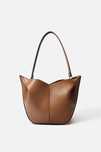 Torebka ZARA brązowa mała 6203/610 TORBA typu SHOPPER Z MARSZCZENIAMI