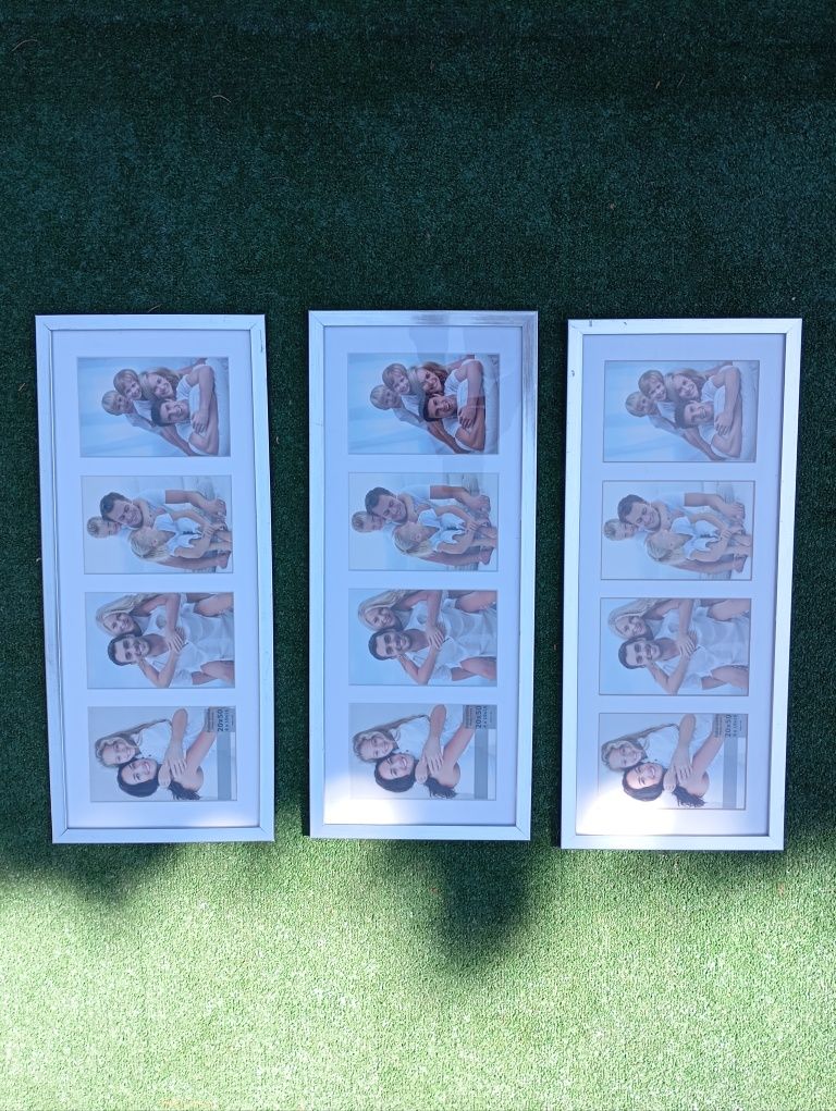 NOWA fotoramka 52 x 22cm z szybą na 4 zdjęcia.