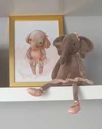 Obraz obrazek do pokoju dla dziewczynki słoń słonik baletnica