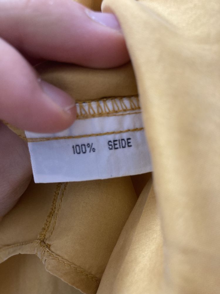 Koszula jedwab 100% meska na lato lekka vintage lata 80 z długi rękaw