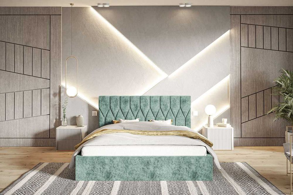 Łóżka Łóżko tapicerowane bed MONAKO 160x200 180x200 POJEMNIK kolor