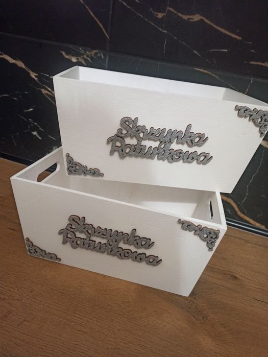 Koszyczki ratunkowe biało srebrne