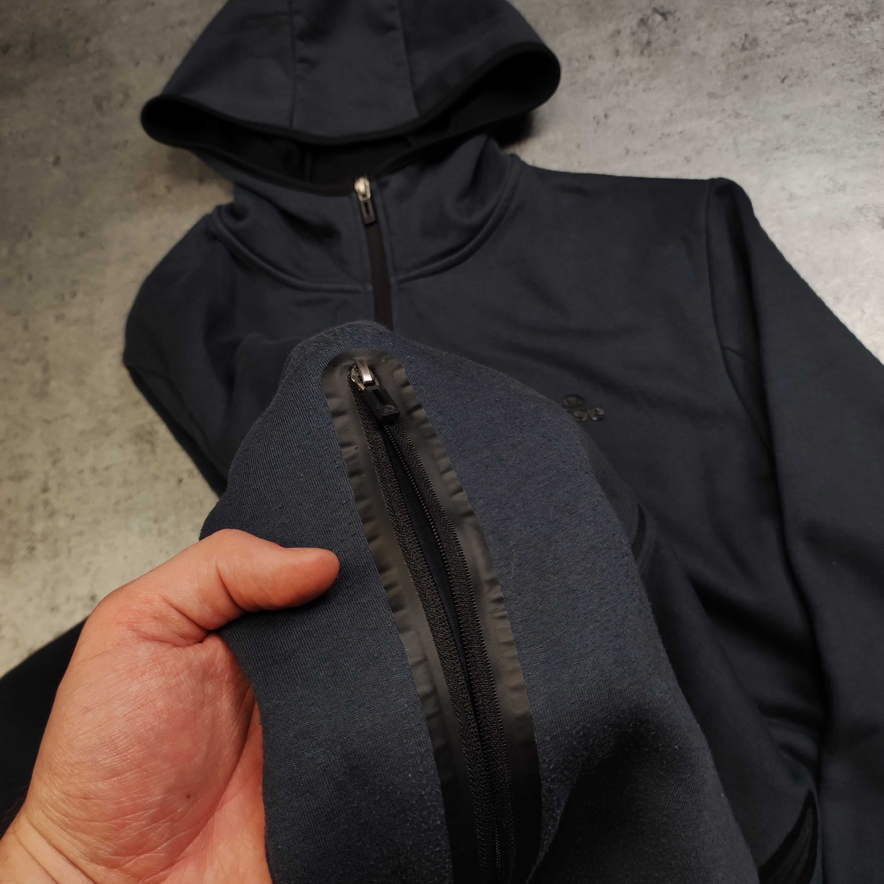 MĘSKA Bluza z Kapturem Suwak Granatowa Ellesse Tech Fleece Sportowa