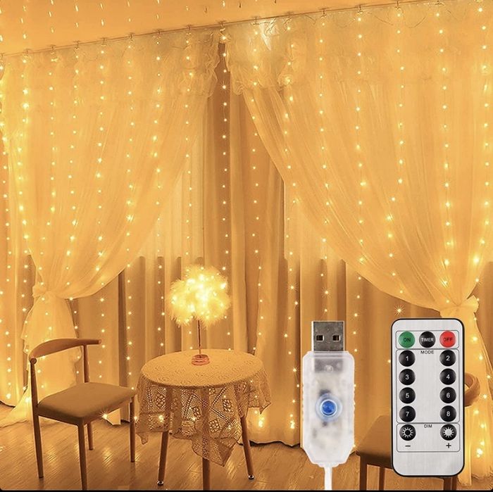 Гірлянда «Штора з крапель роси» від USB