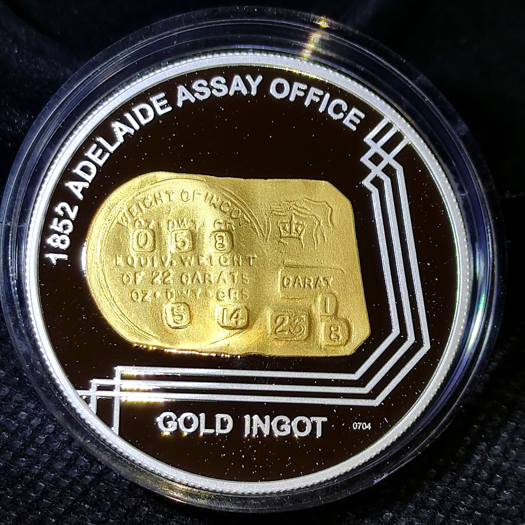 Серебряная монета золотой слиток 1 доллар 2009 Австралия 31,1 грам 999