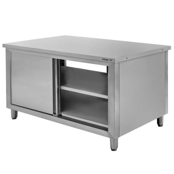 Stół gastronomiczny centralny przelotowy z szafką Mega-M 150x70x85 cm