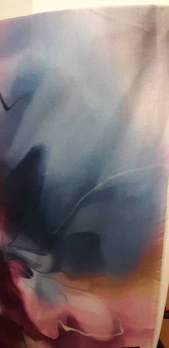 Szal grubsza wiskoza duży piękny kwiat fiolet z niebieskim