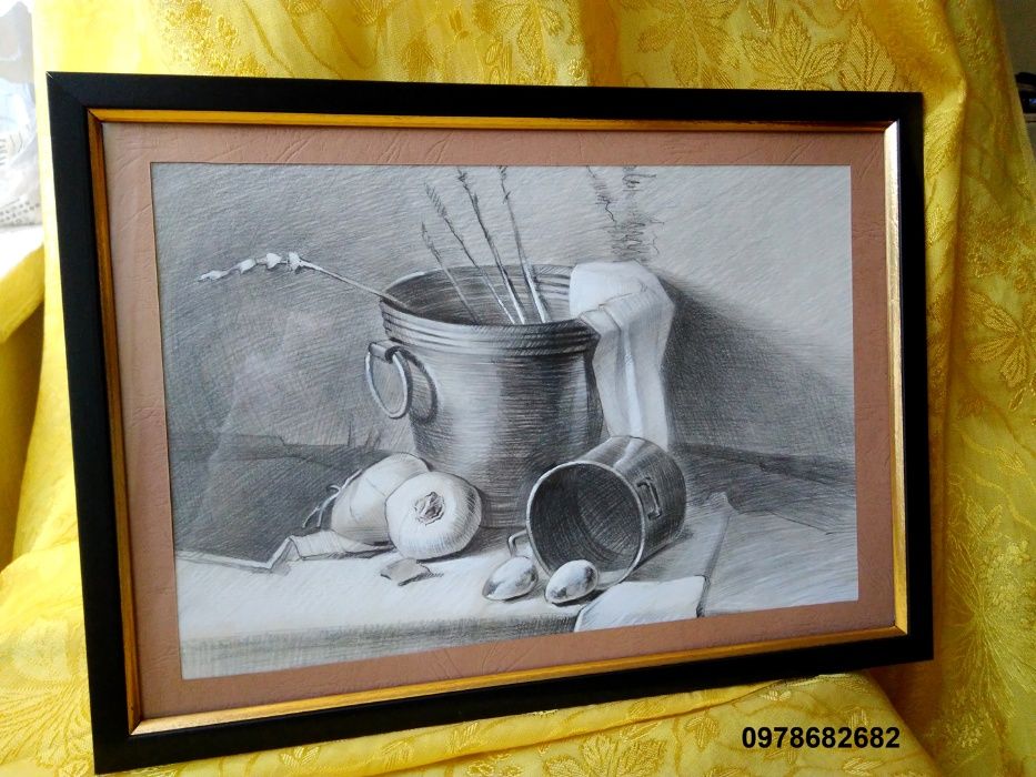 Послуги дизайнера, натюрморт графіт ручна робота Hand made