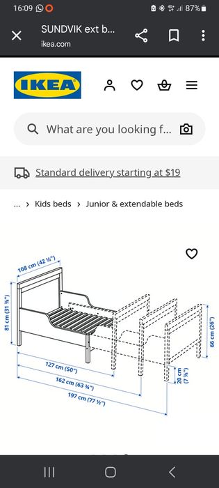 Cama criança IKEA extensível com colchão