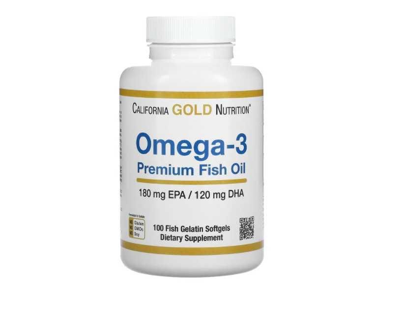 California Gold Nutrition, Omega, Омега-3, рыбий жир, 100 шт, Iherb