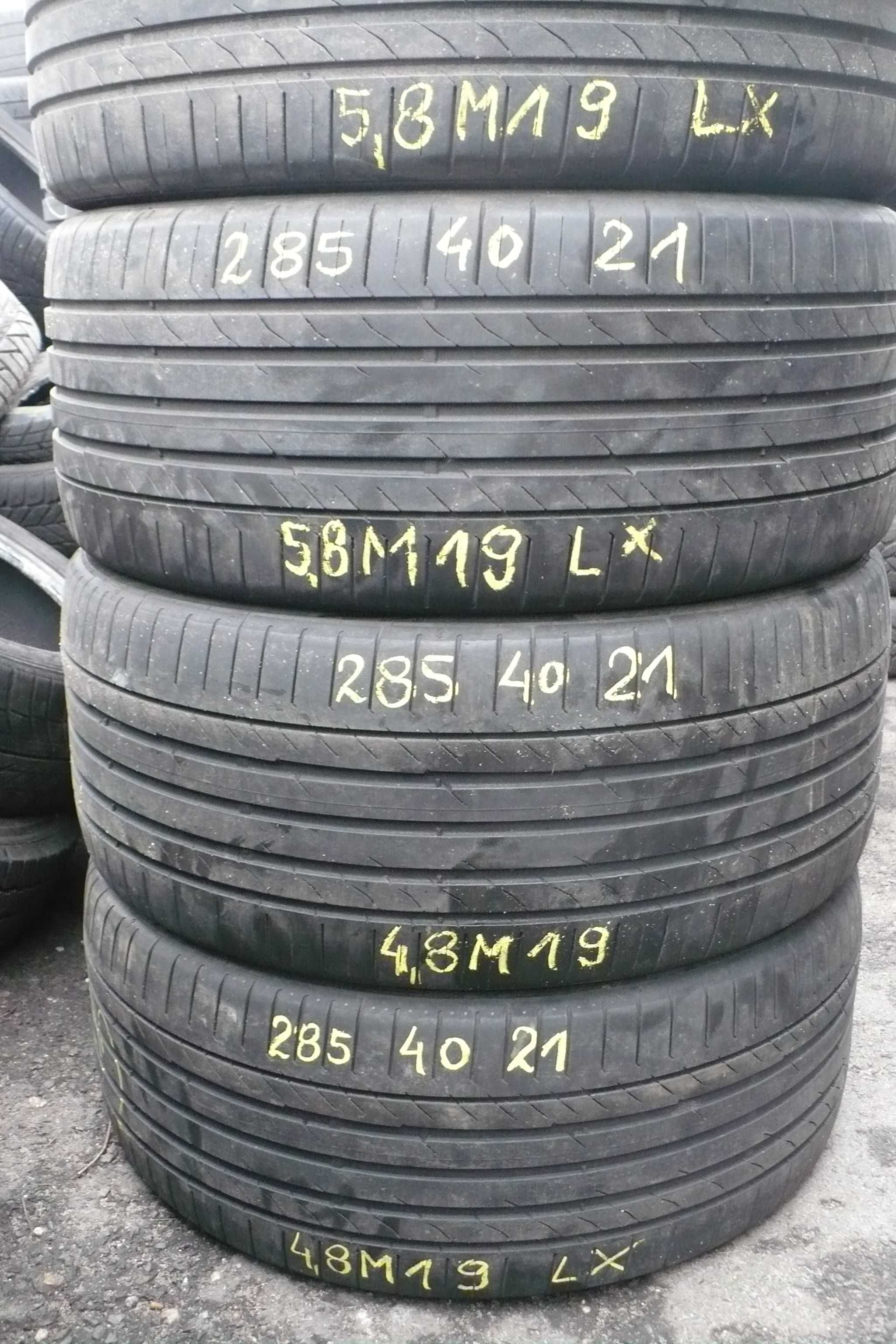 Opony Continental 285/40R21 109Y XL Lato 5mm 2szt. 2019r.