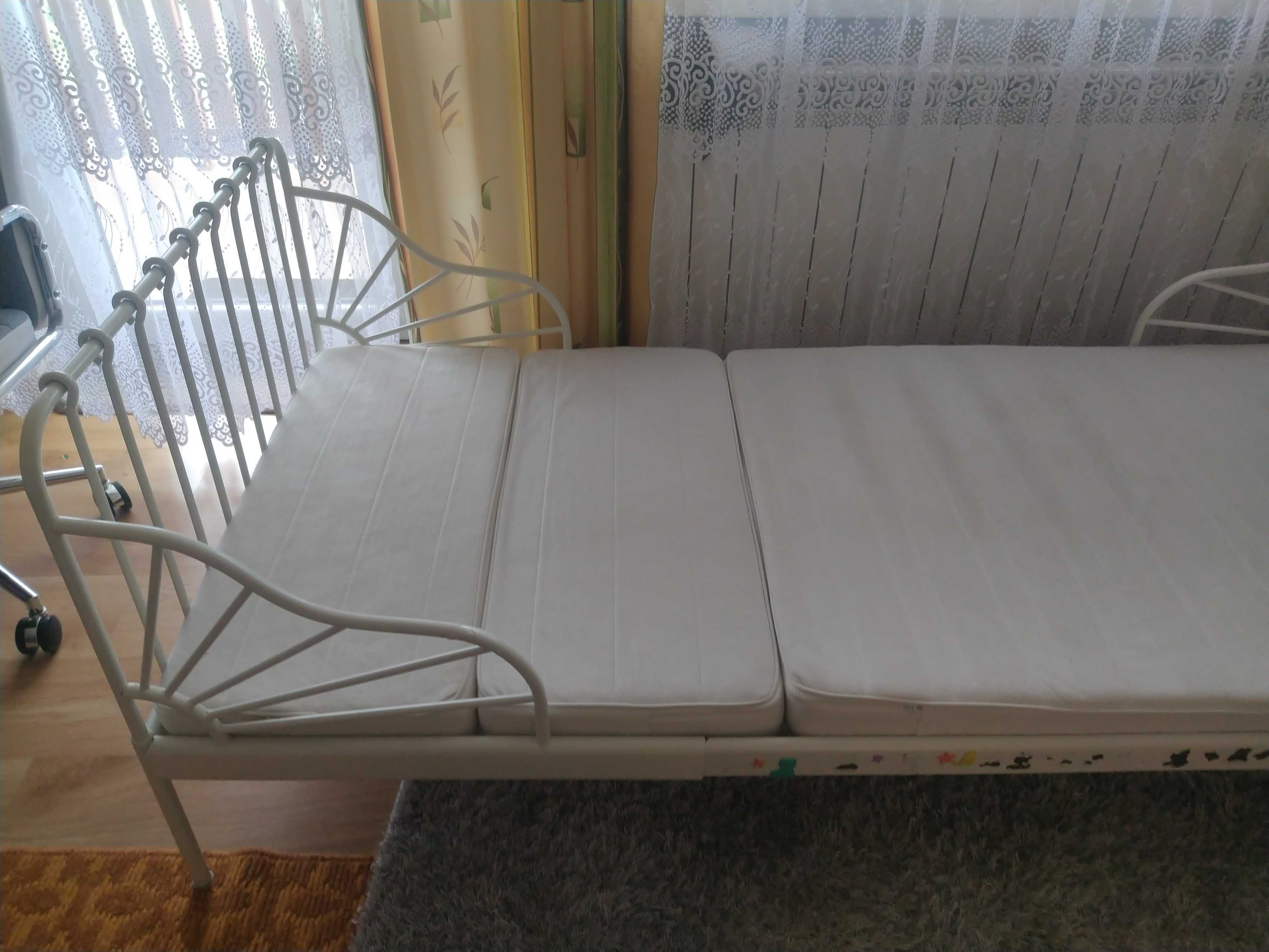 Łóżko dziecięce Ikea Minnen 80x200, rośnie z dzieckiem, metalowa rama