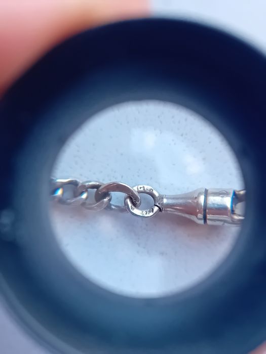 СЕРЕБРО!!! Цепочка карманных часов винтаж 84 (875) проба длина 33см