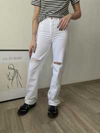 Білі джинси з розрізами mango straight / белые джинсы с разрезами