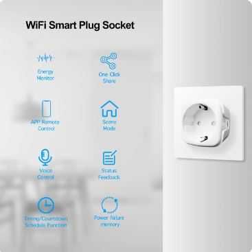 gniazdo wtyczka  Smart WiFi Tuya 20A Alexa Google Assistant