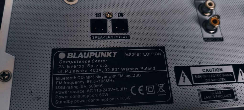 Mikrowieża z Bluetooth CD i USB Blaupunkt MS30BT EDITION super stan