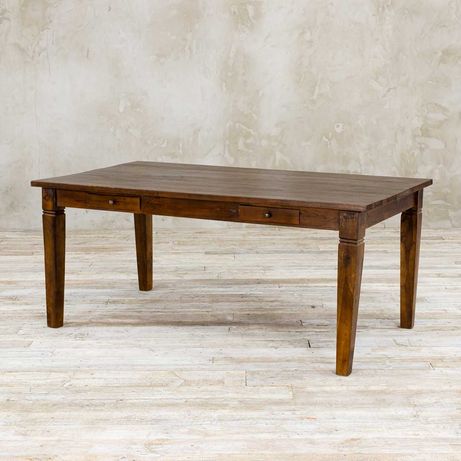 Tradycyjny stół kolonialny, lite drewno egzotyczne, 180 cm