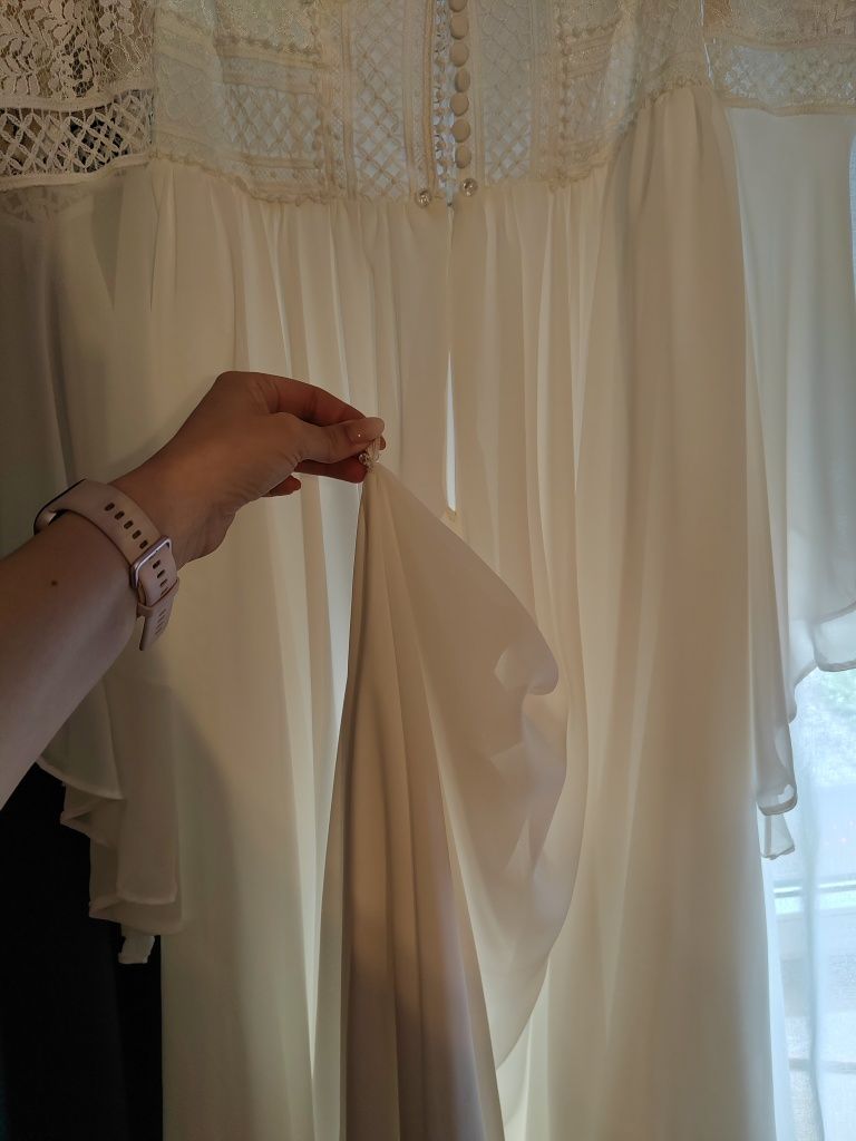 Przepiękna muślinowa suknia ślubna boho "Queen"