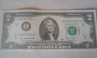 Купюра доллара 2-ва США 2013 годы в обращении никогда не находились