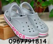 Crocs Bayaband Light Grey / Candy Pink. Кроксы серые 36,37,38,39,40